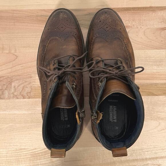 Johnston & Murphy XC Flex Brown Leather Wingtip Boots Men’s Size 9 main image 8
